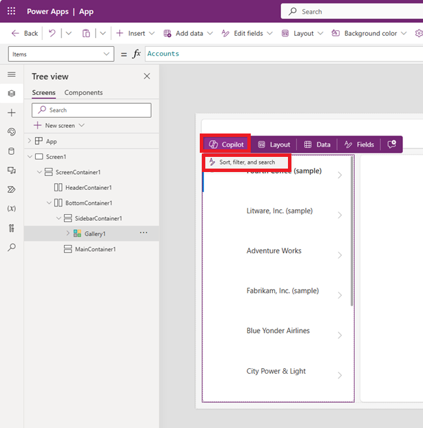 Inline actions for Power Fx formulas