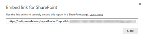 Embed link for SharePoint.