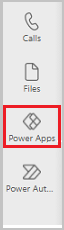 Power Apps button.