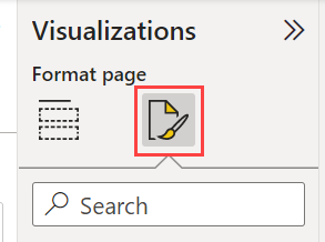 Screenshot of the Format tab in the Visualizations pane.