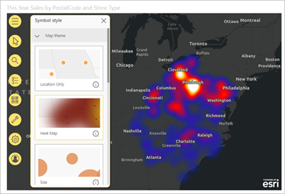 Screenshot of a ArcGIS map.