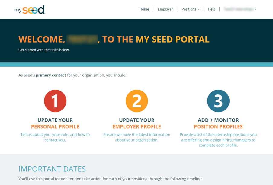 Screenshot showing internship application portal created with Power Pages.