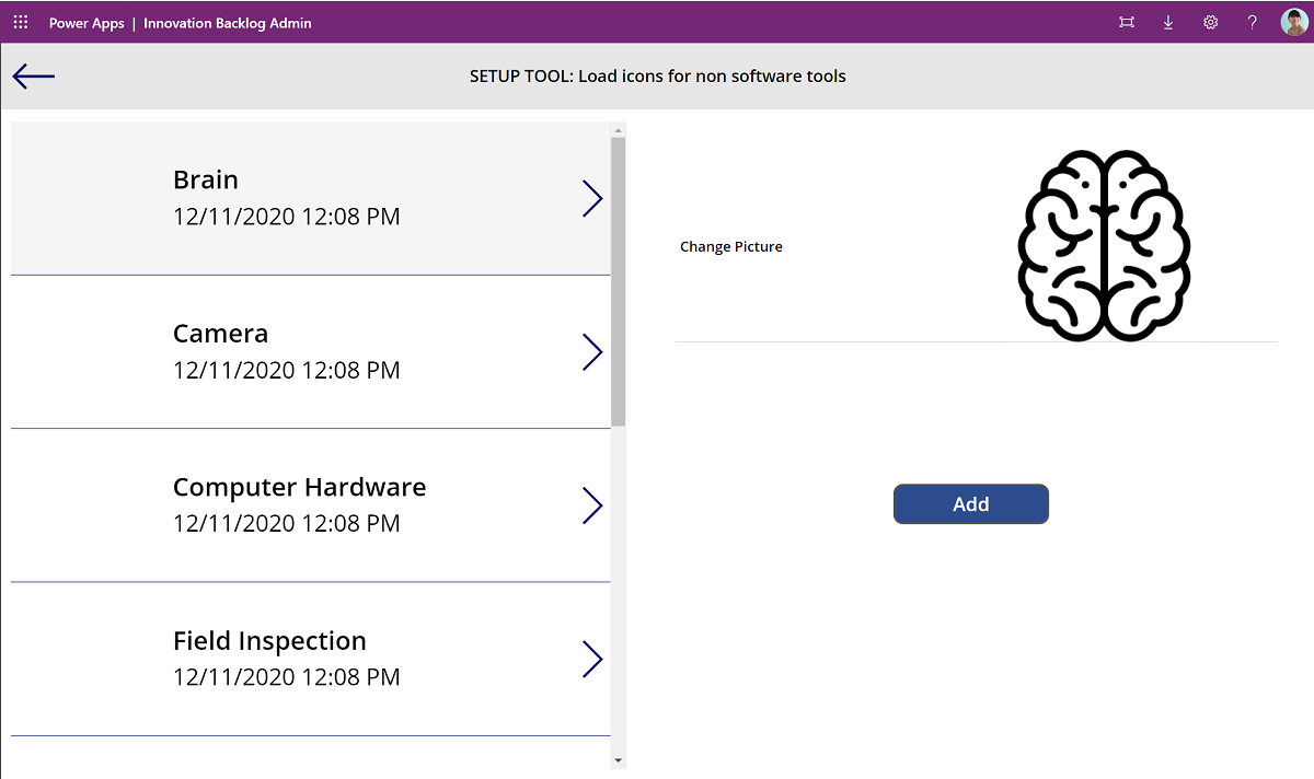 Add an icon for a non-software tool in the Admin app Add an icon for a non-software tool in the Admin app.