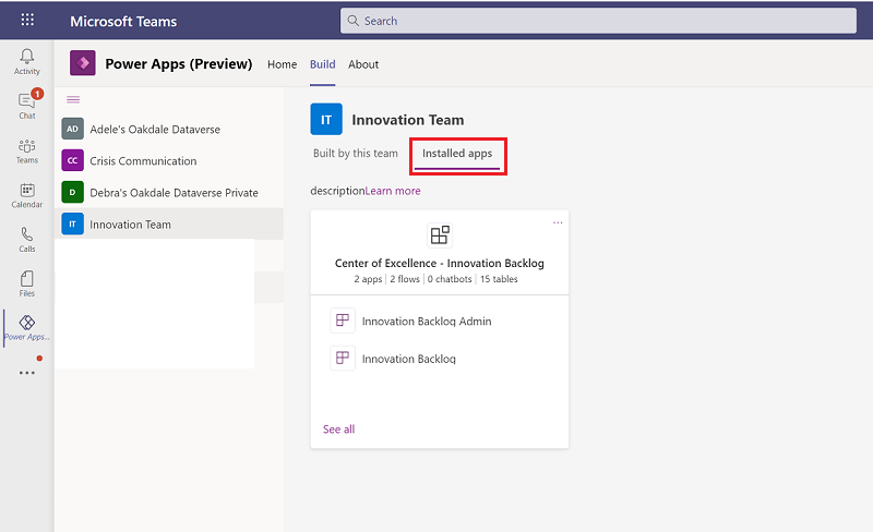 Select Installed Apps to view your solution Select Installed Apps to view your solution.