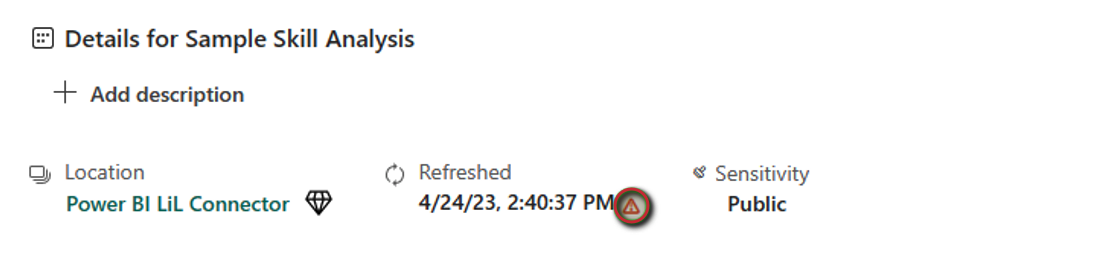 Screenshot of warning sign that can be used to review error messages.