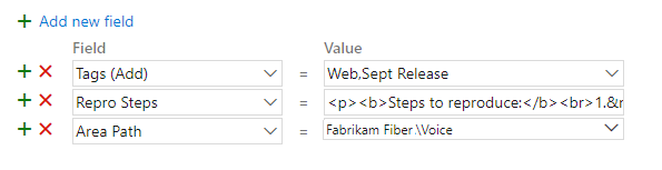 Screenshot that shows adding tags to a work item.