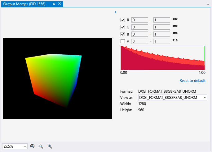 gfx_diag_texture_preview The texture preview displaying the output merger