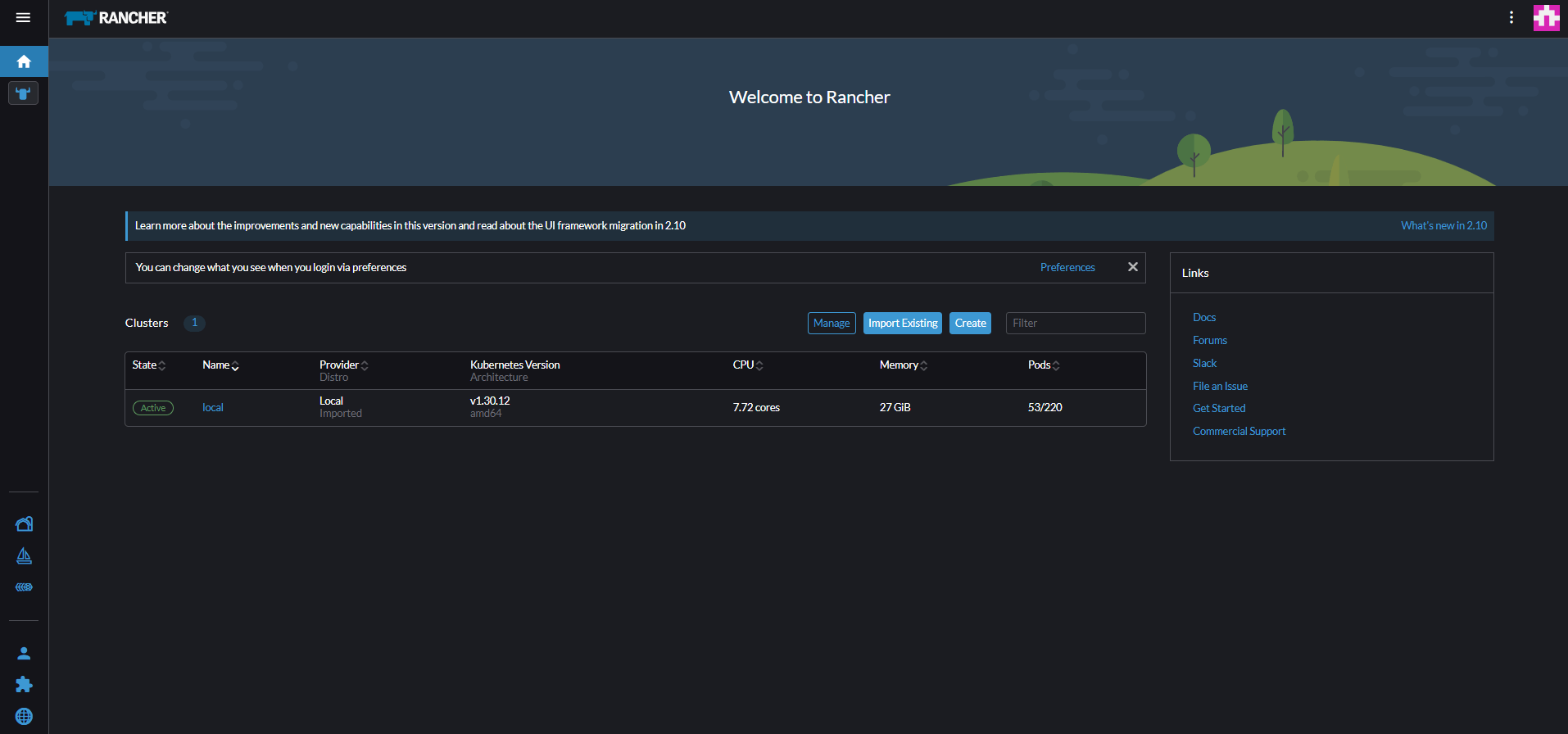 Screenshot of Rancher web UI.