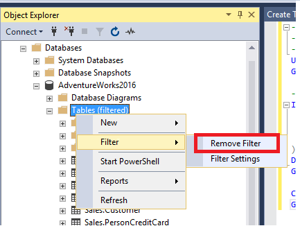 Screenshot of Remove filter.