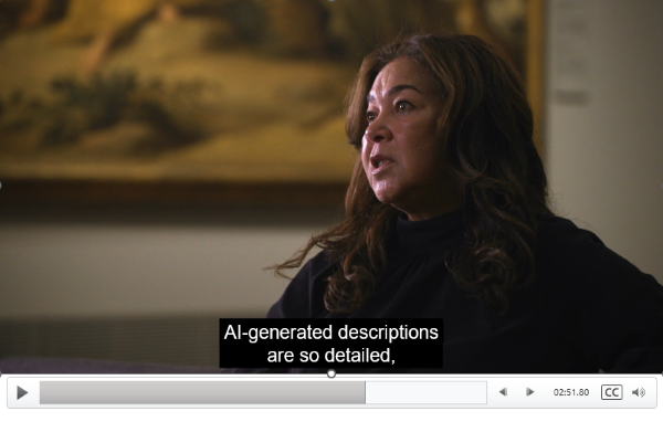 Screenshot of a video with captions on the bottom of the video.