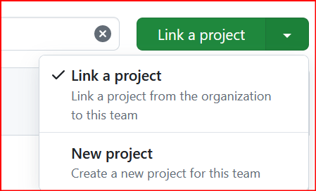 screenshot of the green Link a project button to add to a repository.
