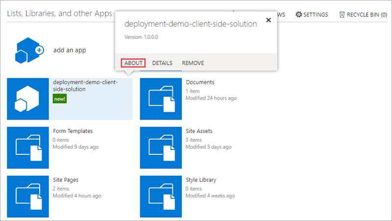 Screenshot of the installed app tile.