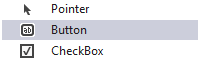 Selected, unfocused toolbox child node