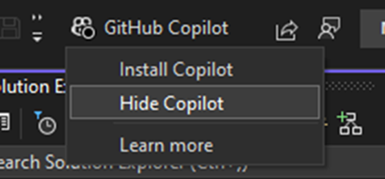 Screenshot of Copilot badge when Copilot isn't installed.