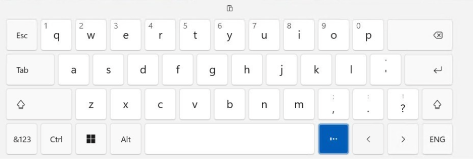 Screenshot that shows dictation animations on the key, without an overlay.