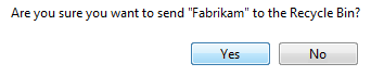 screen shot of yes and no buttons
