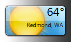 screen shot of a small, docked weather gadget 