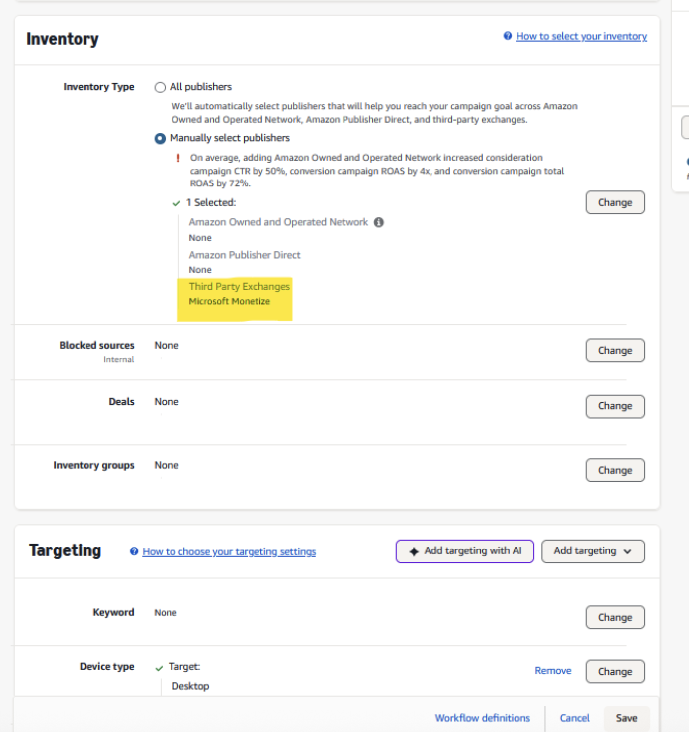 Screenshot illustrates how to configure additional line-item parameters including budget allocation, pacing settings.