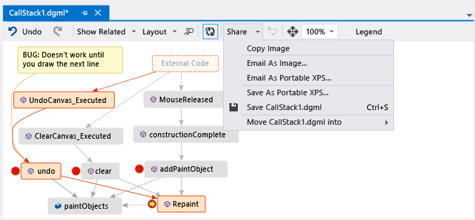 Share call stack code map with others Share call stack code map with others