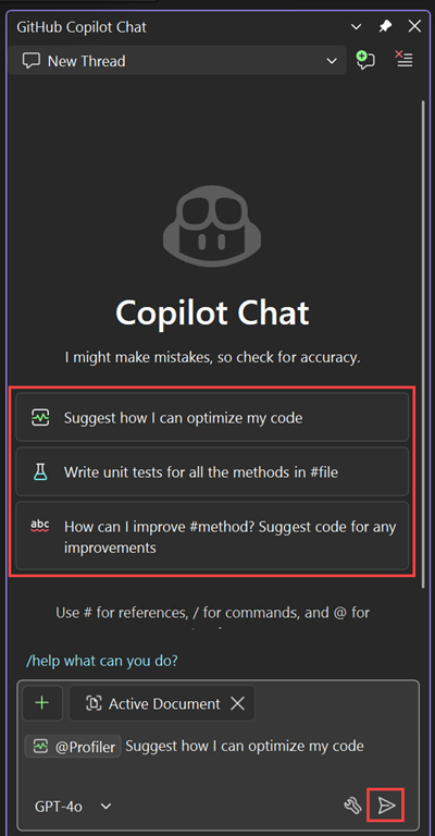 Screenshot of Copilot Chat window.