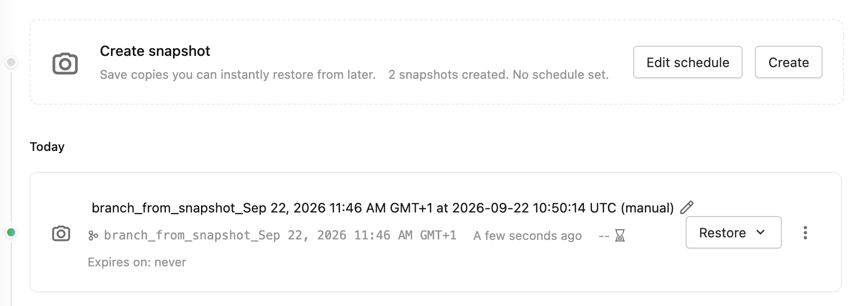 Edit backup schedule button
