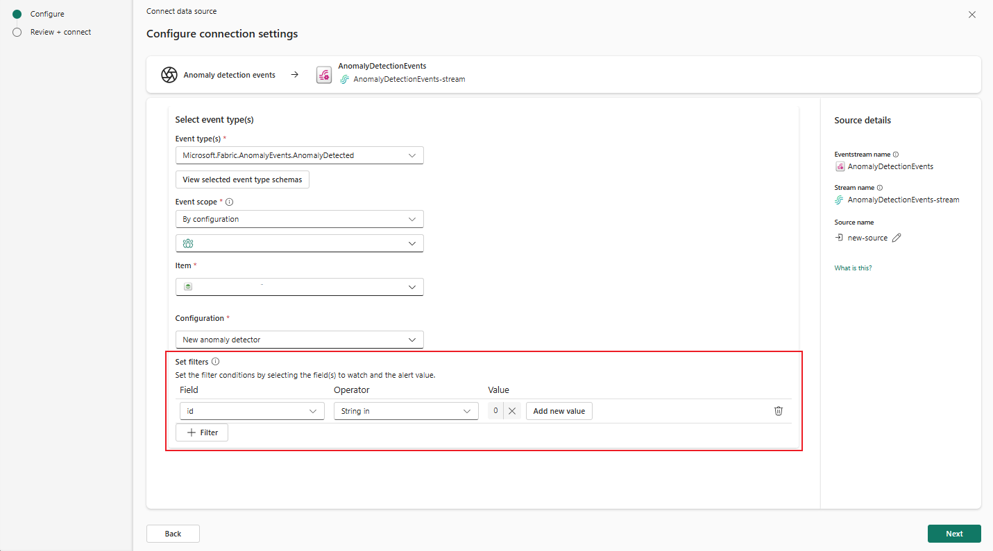 Screenshot that shows the addition of a filter.