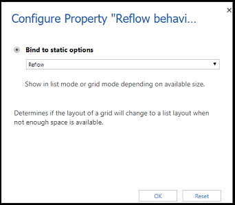 Reflow behavior properties Reflow behavior properties.