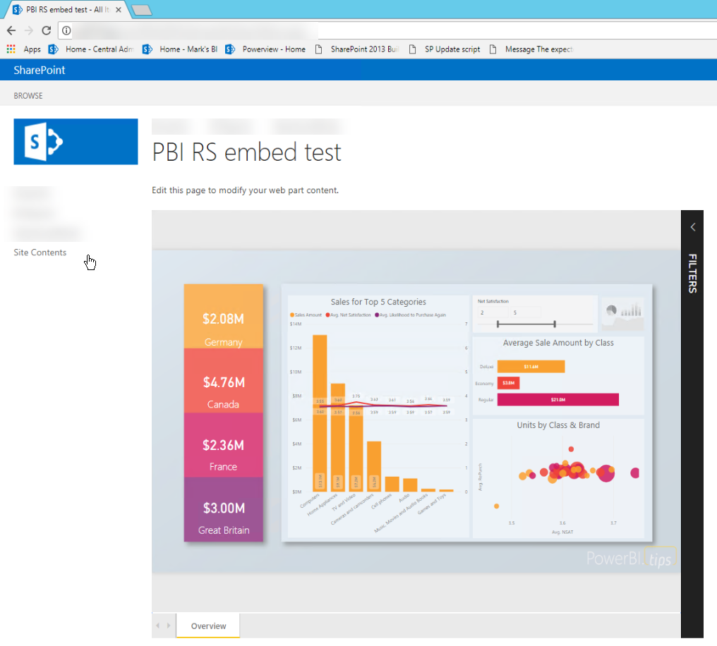 Screenshot of iFrame sample.