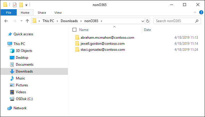 Diagram of the required external data upload folder structure for importing files into a review set.