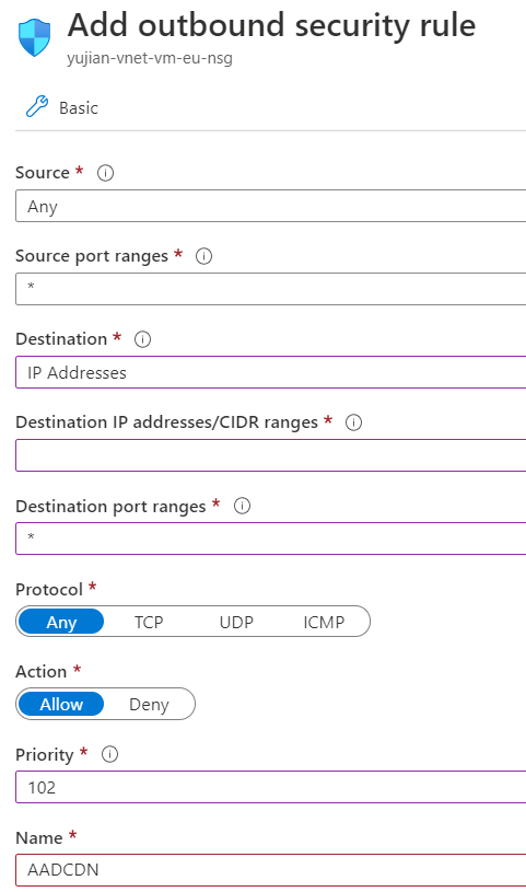 Screenshot that shows the Microsoft Entra Content Delivery Network rule.