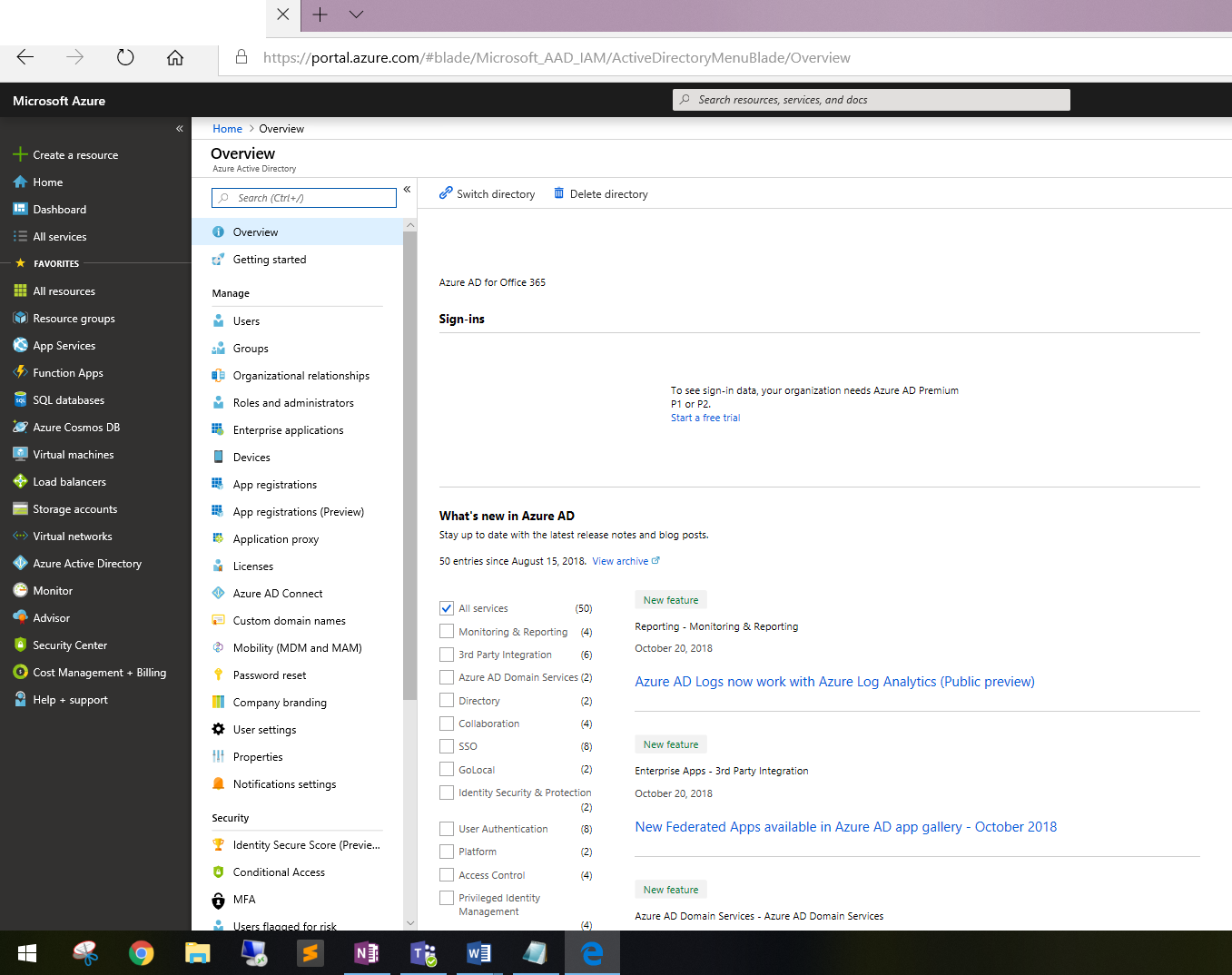 Screenshot of the Azure portal left navigation pane with Microsoft Entra ID selected.