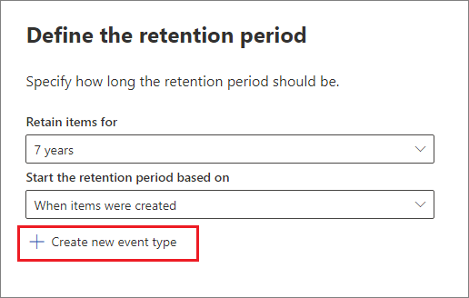 Screenshot of the Create a new event type for the Product Specification label dialog box.