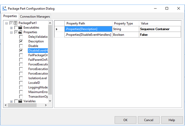 Properties tab of the Template Configuration dialog box Properties tab of the Template Configuration dialog box