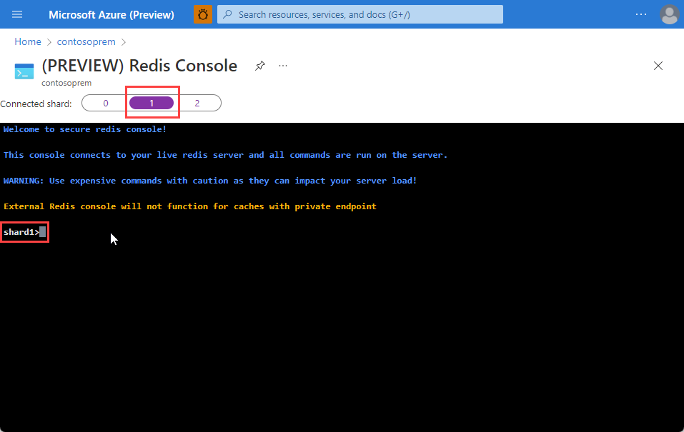 Redis console