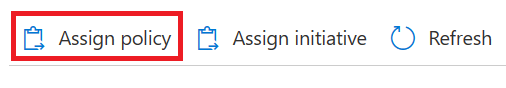 Screenshot of selecting the 'Assign policy' button on the Assignments page.