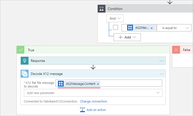 Screenshot showing multi-tenant designer and conversion from base64-encoded content to a string.