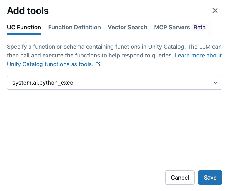Select a hosted function tool