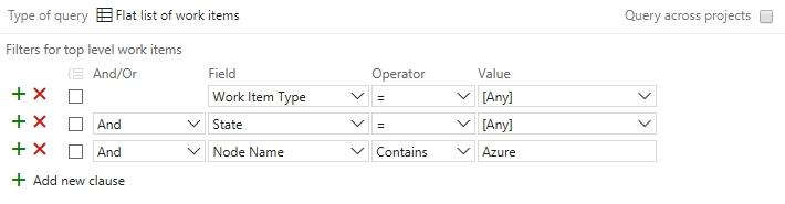 Screenshot that shows a query for several sprints.