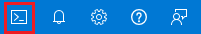 Screenshot showing where to select Cloud Shell from the menu.