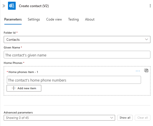 Screenshot shows Azure portal, Consumption workflow, and action parameters.