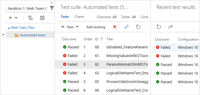 Screenshot shows viewing the test plan.