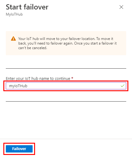 Screenshot showing Manual Failover confirmation pane.