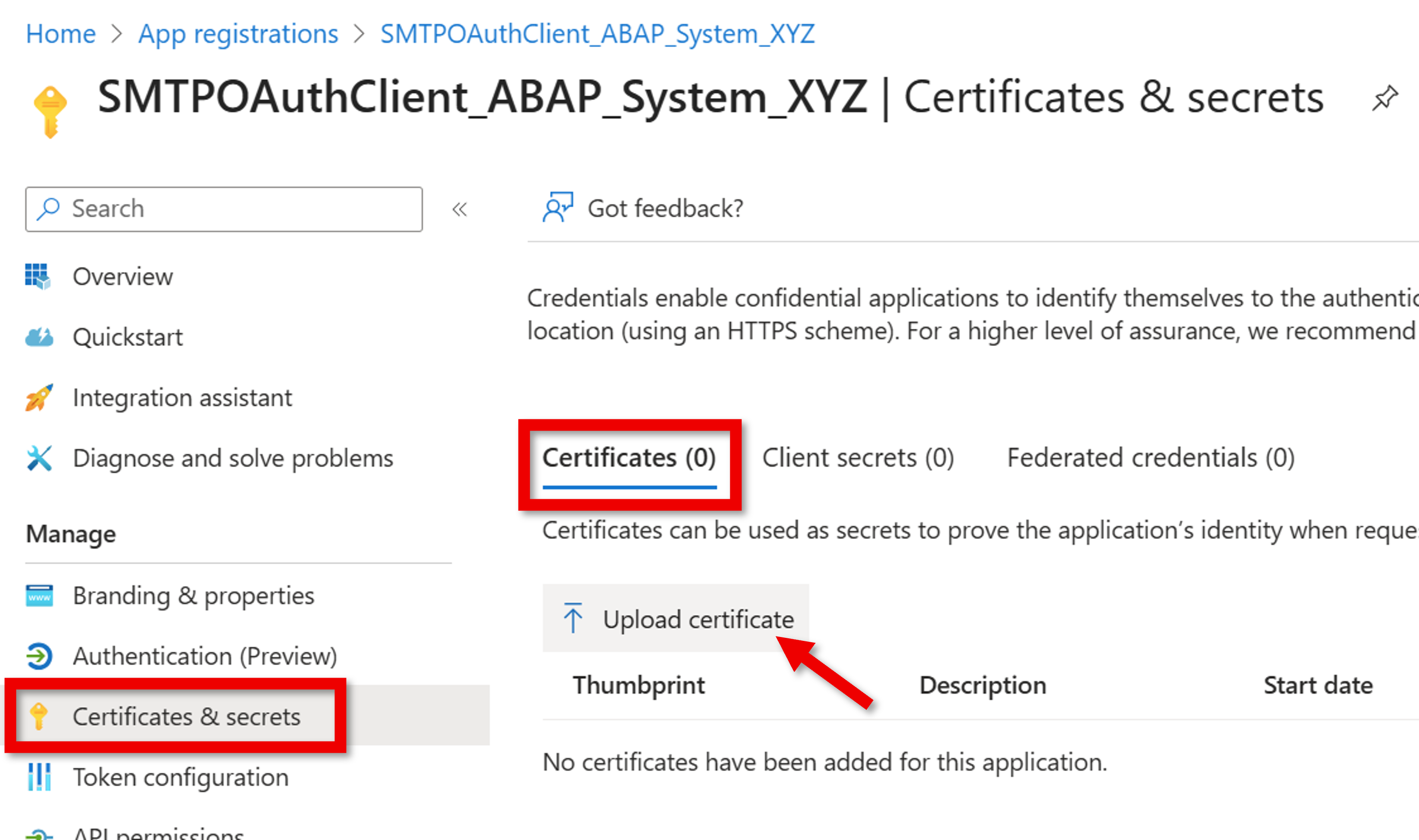 Screenshot of import JWT signing certificate.