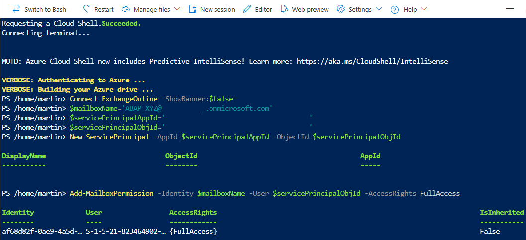 Screenshot of PowerShell script output.