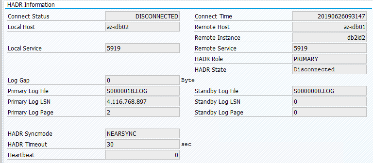 A screenshot of a HADR VM overview screen post-migration.