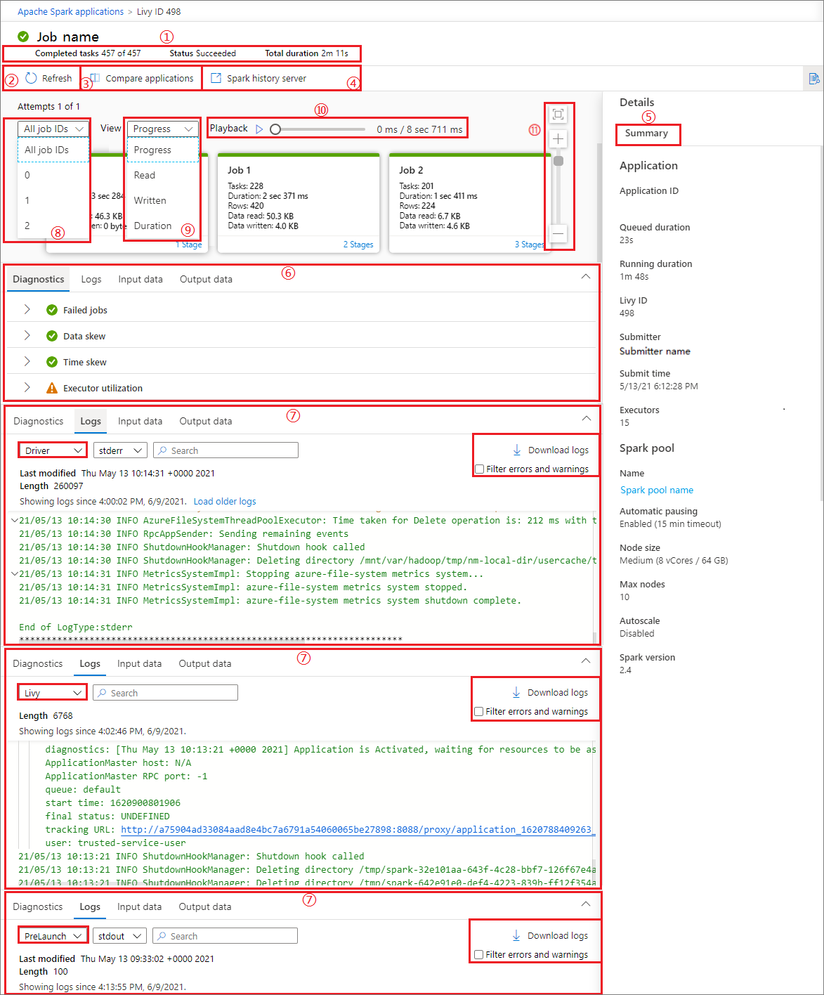 Screenshot of completed job.