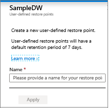 Name of Restore Point