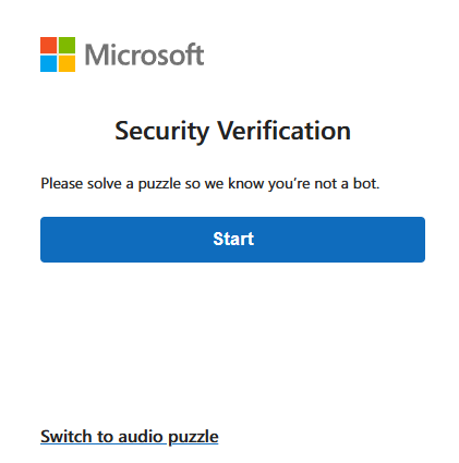 Screenshot of Web Application Firewall CAPTCHA in the browser.