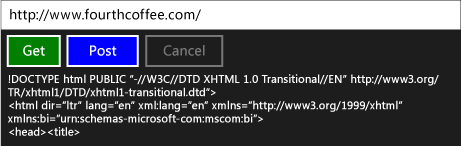 The running Windows Runtime app The running Windows Runtime app.