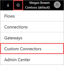 Find custom connectors.